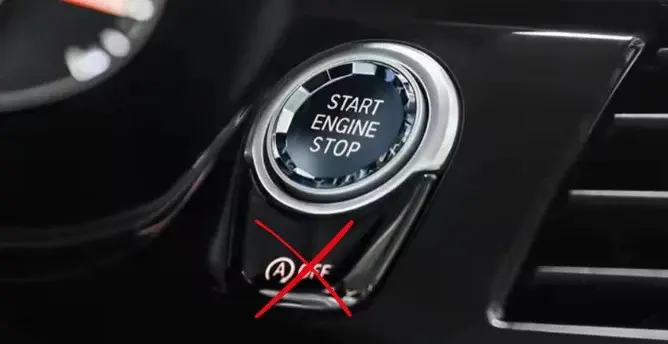 Bouton Start Engine Stop BMW, fonction Auto Start-Stop désactivée